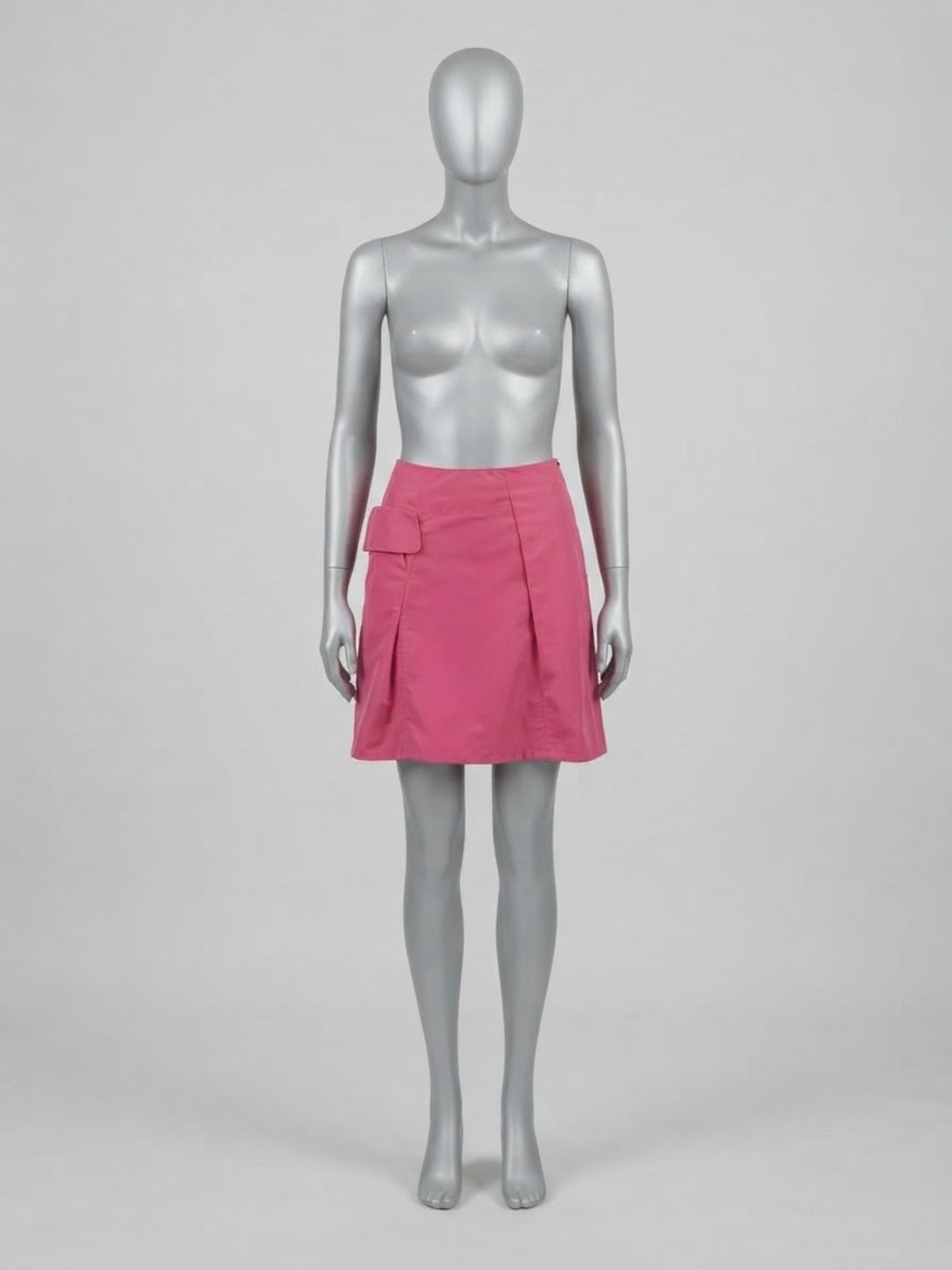 Marni Hot Pink Asymmetric Mini Skirt Italy Size 38 Flap Pocket Designer
